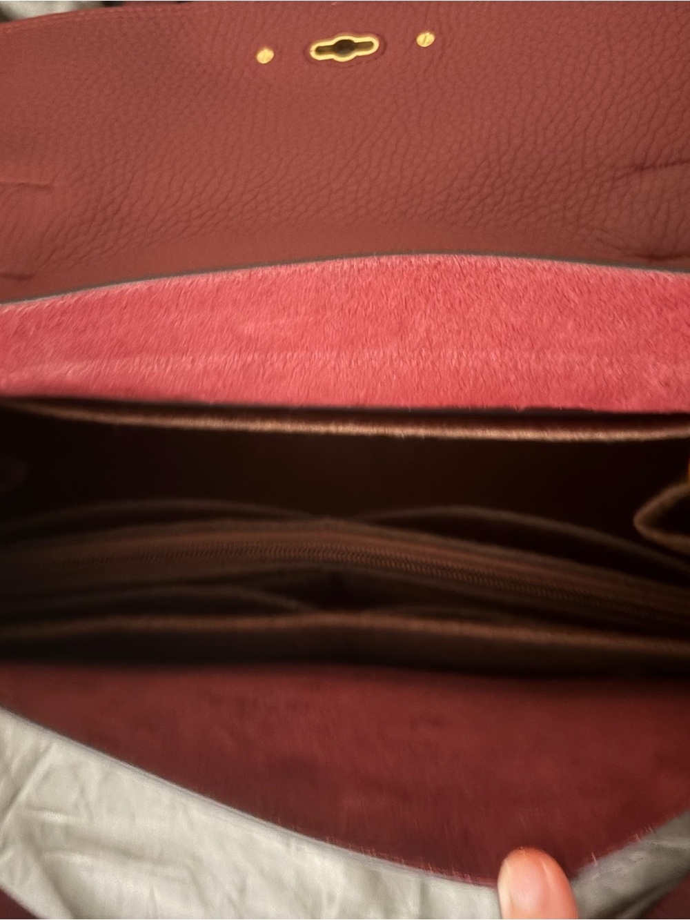 Mulberry Alexa Crimson Leather Satchel with Gold Hardware - Picture 4 of 7